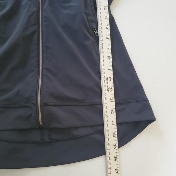 Lululemon Vest Womens Size 6 Black Zip Front Funnel Collar Ruched Back Pockets - Picture 3 of 7